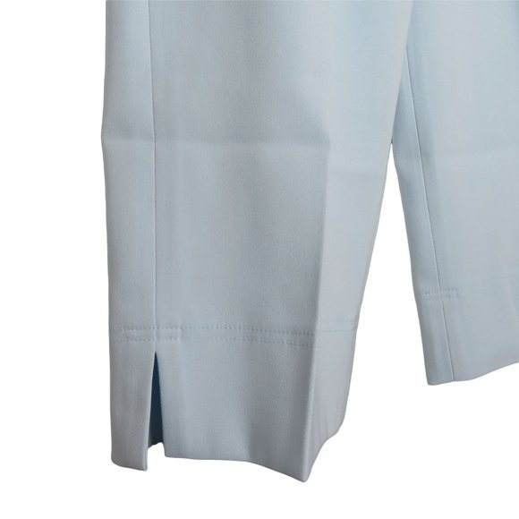 Vintage 80s Crop Carpi Pants 8 Baby Blue High Waist Flat Front Zip Stretch NEW - Picture 5 of 10